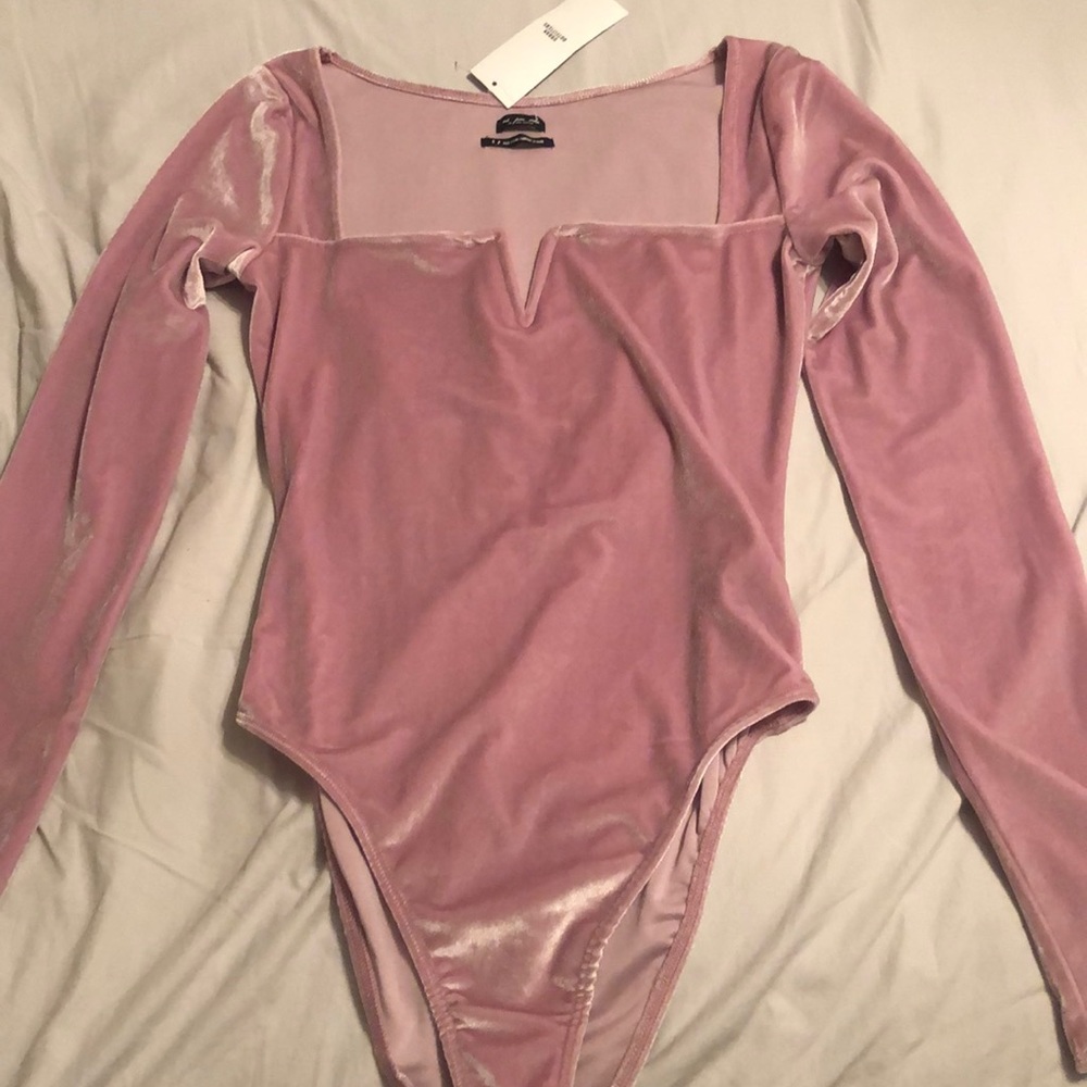 Urban Outfitters Long Sleeve Velvet Body Suit